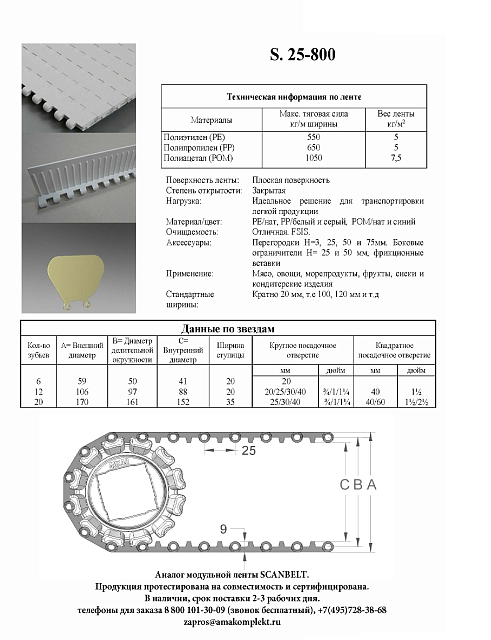 S.25-800 техническая информация